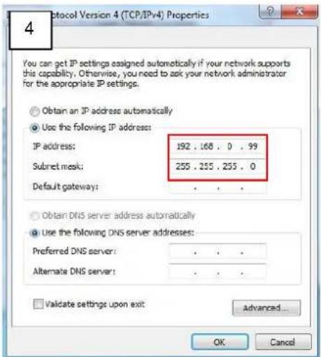 ACTi E911 - Manually adjust the IP address of the PC: - 4