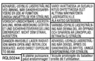 PANASONIC SL-J600V - LUOKAN 1 LASERLAITE KLASS 1 LASER APPARAT - 1