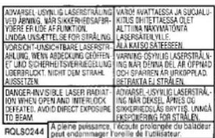 PANASONIC SL-J610V - LUOKAN 1 LASERLAITE KLASS 1 LASER APPARAT - 2