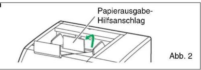 Papierausgabe- Hilfsanschlag Abb. 2