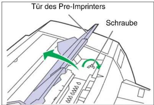 Tür des Pre-Imprinters Schraube