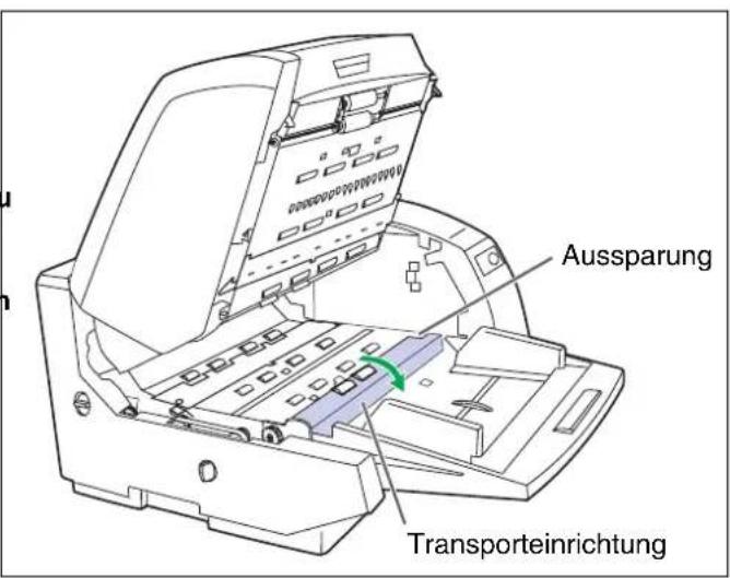 Aussparung Transporteinrichtung