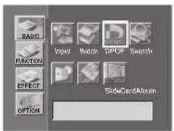 BASIC FUNCTION EFFECT OPTION Input Batch PDF Search SliderCard&Inum