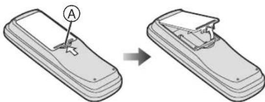 PANASONIC SV-AP10E - Einsetzen der Batterien in die Fernbedienung - 1