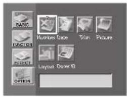 BASIC FUNCTION NUMBER OF DATE TRAM PICTURE EFFECT Layout. Owner ID OPTION