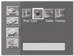 BASIC FUNCTION EFFECT OPTION Visual Type Skills Display