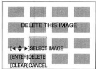 DELETE THIS IMAGE [◀ ◆ ▶]SELECT IMAGE [ENTER]DELETE [CLEAR]CANCEL