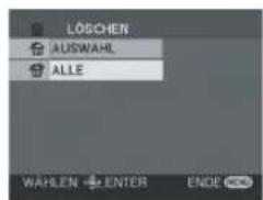 LÖSCHEN AUSWAHL ALLE WAHLEN ENTER ENDE