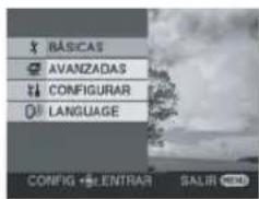 BÁSICAS AVANZADAS CONFIGURAR LANGUAGE CONFIG • ENTRAR SALIR