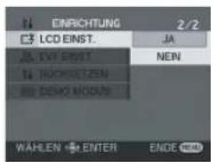 ENRICHTUNG 2/2 LCD EINST. JA JAK JAK INST NEIN JAK JAK INST ZEN NEIN DEMO NOVO WÄHLEN ENTER ENDE
