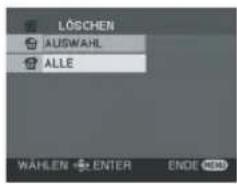 LÖSCHEN AUSWAHL ALLE WAHLEN ENTER ENDE