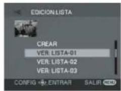 EDICION LISTA CREAR VER LISTA-01 VER LISTA-02 VER LISTA-03 CONFIG ENTRAR SALIR NET