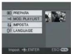 PREPARA MOD.PLAYLIST IMPOSTA LANGUAGE Import. ENTER ESC