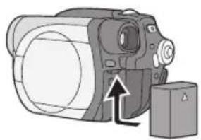 PANASONIC VDR-D100E - Instalación de la batería - 1
