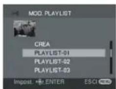 MOD. PLAYLIST CREA PLAYLIST-01 PLAYLIST-02 PLAYLIST-03 Import. • ENTER ESCI NET
