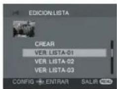 EDICION LISTA CREAR VER: LISTA-01 VER: LISTA-02 VER: LISTA-03 CONFIG ENTRAR SALIR