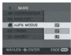 BASIS SIX CENSIF MACOUS HANG CUT AUFN. MODUS CINEMA UNIVER WÄHLEN ENTER ENDE