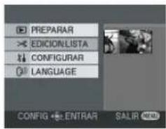 PREPARAR EDICIONLISTA CONFIGURAR LANGUAGE CONFIG • ENTRAR SALIR