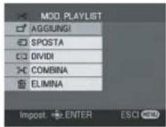 MOO PLAYLIST AGGIUNG SPOSTA DIVIDI COMBINA ELIMINA Import ENTER ESCI