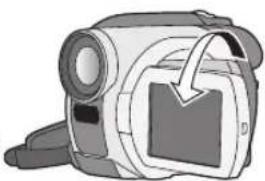 PANASONIC VDR-D100E - Ruotate il monitor LCD verso il lato obiettivo. - 1