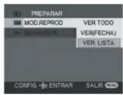 PREPARAR MOD.REPROD VER TODO VER(FECHA) VER: LISTA CONFIG ▶ ENTRAR SALIR