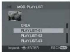 MOD. PLAYLIST CREA PLAYLIST-01 PLAYLIST-02 PLAYLIST-03 Import. → ENTER ESCI