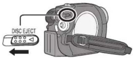 PANASONIC VDR-D100E - Fate scorrere la leva DISC EJECT una volta e rilasciatela. - 1