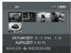 DATUM/ZEIT 15:12.2004 5:33 AUFN.ZEIT 0:00:05 WÄHLEN WIEDERGABE