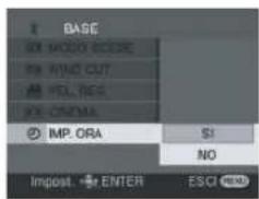 BASE OK MODE CODE OK VIND CUT M VLD NO. OK CINEMA IMP. ORA SI NO Impost. ENTER ESCI
