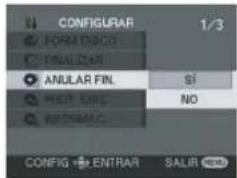 CONFIGURAR FORM DISCO FINAL ANULAR FIN. PHOT DIRC PRINT 1/3 SI NO CONFIG ENTRAR SALIR