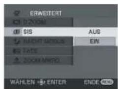 ERWEITERT SIS AUS EIN TATE ZOOM MISO WÄHLEN ENTER ENDE