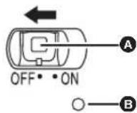 PANASONIC VDR-D100E - Mientas pulsa el botón Ⓐ, ajuste el interruptor OFF/ON a la posición OFF. - 1