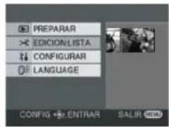 PREPARAR EDICIONLISTA CONFIGURAR LANGUAGE CONFIG+ ENTRAR SALIR