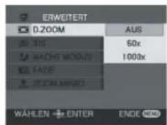 ERWEIERT D-ZOOM AUS 50x 1000x RIGHT MOUNTS FATE 2000 MOUNTS WAHLEN ENTER ENDE HEAD