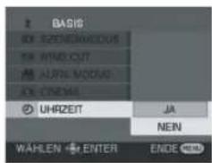 BASIS OK SENSUNGROUS TA WIND CUT AURS MODUS AK CNEUS UHRZEIT JA NEIN WÄHLEN ENTER ENDE
