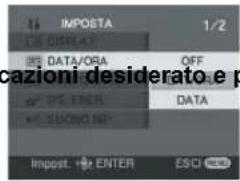 IMPOSTA 1/2 DISPLAY DATA/ORA OFF DATA SUCHIO MP DATA Impost. ENTER ESCI RED
