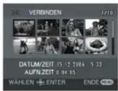 VERBINDEN 1/10 DATUM/ZEIT 15:12 2006 5:33 AUFN.ZEIT 0:00:05 WÄHLEN ENTER ENDE