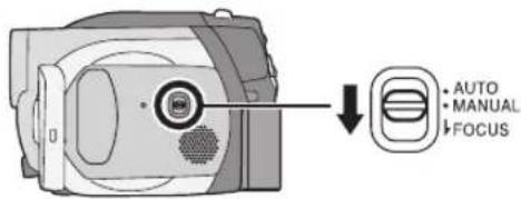 PANASONIC VDR-D100E - Stellen Sie den AUTO/MANUAL/FOCUS-Schalter auf MANUAL. - 1