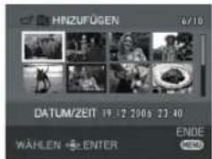 HNZUFÜGEN 6/10 DATUM/ZEIT 19.12.2006 23:40 WÄHLEN ENTER ENDE