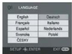 LANGUAGE English Deutsch Français Italiano Español Nederlands Svenska Polski ČESKY SETUP ENTER EXIT
