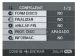 CONFIGURAR 1/3 FORM DISCO NO FINALIZAR NO ANULAR FIN. NO PROF. DISC APAGADO INFORMAC. NO CONFIG ENTRAR SALIR