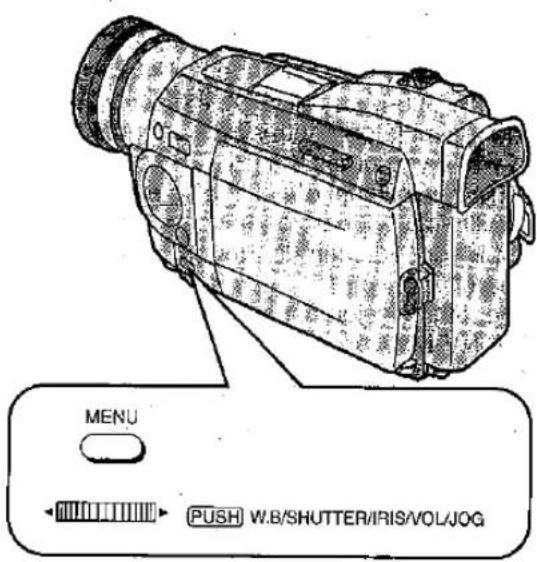 MENU PUSH W.B/SHUTTER/IRIS/VOL/JOG