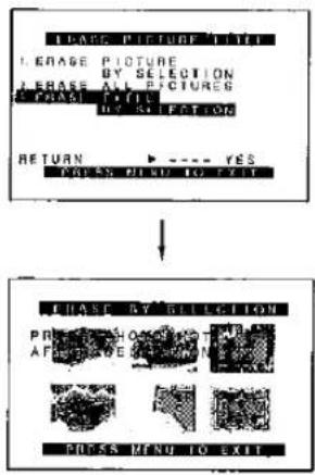 I PAGES: PICTURE TITLE I ENRAGE PICTURE I ENRASE ALL PICTURES I CHASE FILE I BY PICTURE RETURN ▶ ---- YES PAGES FIND TO EXIT CHANGE BY SILELATION PRICE SHOWN TO A PICTURE PRESS RISKU TO EXIT
