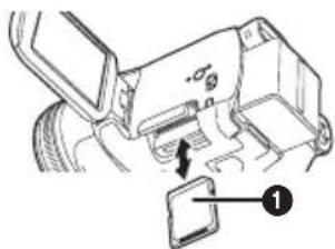 PANASONIC NV-GS250GC - 向記憶卡插槽內插入 / 取出記憶卡。 - 1