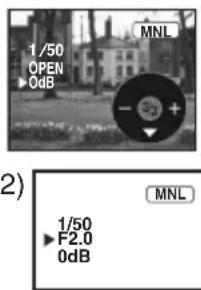 1/50 OPEN 0dB MNL -32 + 2) 1/50 F2.0 0dB MNL