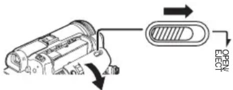 Diagram showing a device with labeled components and directional arrows indicating flow or operation