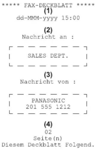 PANASONIC Panafax UF-8300 - ■Beispiel für ein Faxdeckblatt - 1