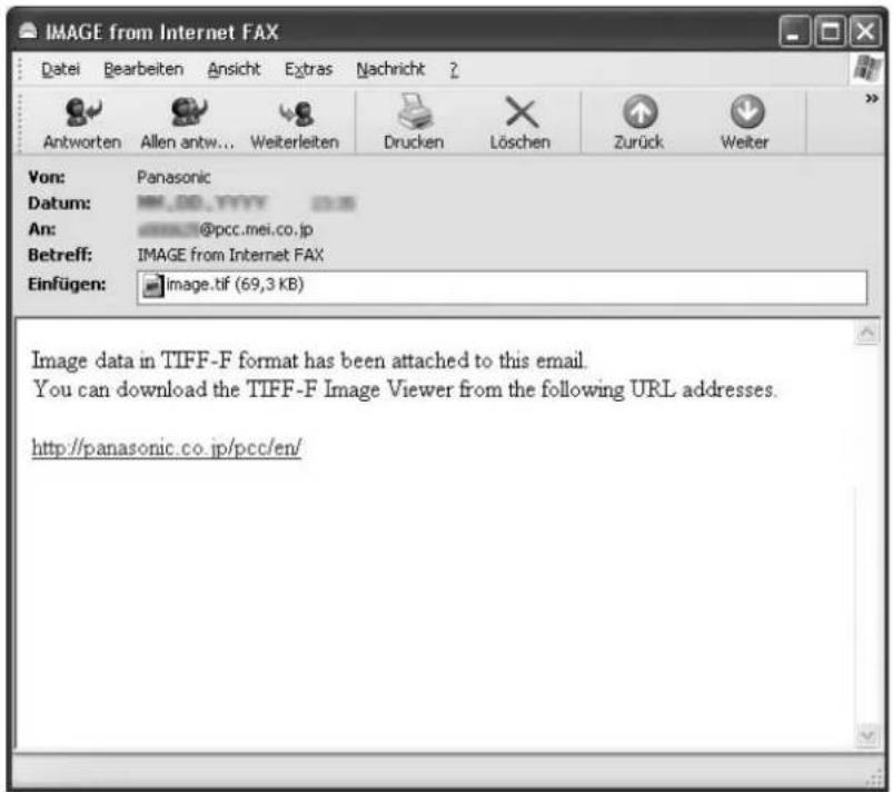PANASONIC Panafax UF-8300 - Öffnen einer E-Mail - 1