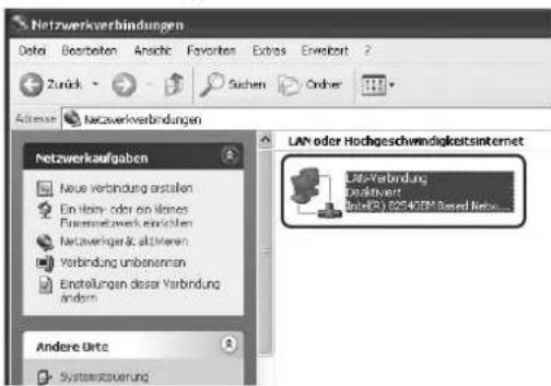 PANASONIC Panafax UF-8300 - Klicken Sie mit der rechten Maustaste auf "LAN-Verbindung Deaktiviert......", und wählen Sie "Eigenschaften". - 1