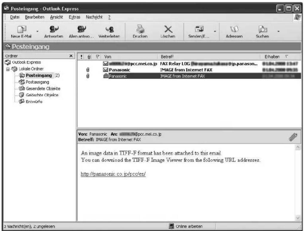 PANASONIC Panafax UF-8300 - Empfangen einer E-Mail auf Ihrem Computer - 1